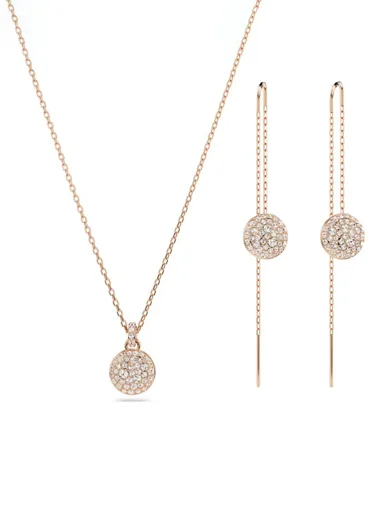 SWAROVSKI Bộ Trang Sức Meteora: Set Chain Cry/Ros