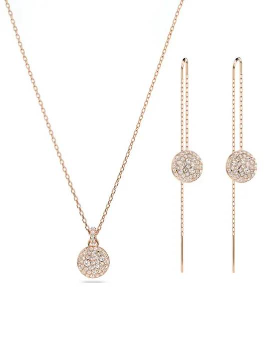 SWAROVSKI Bộ Trang Sức Meteora: Set Chain Cry/Ros