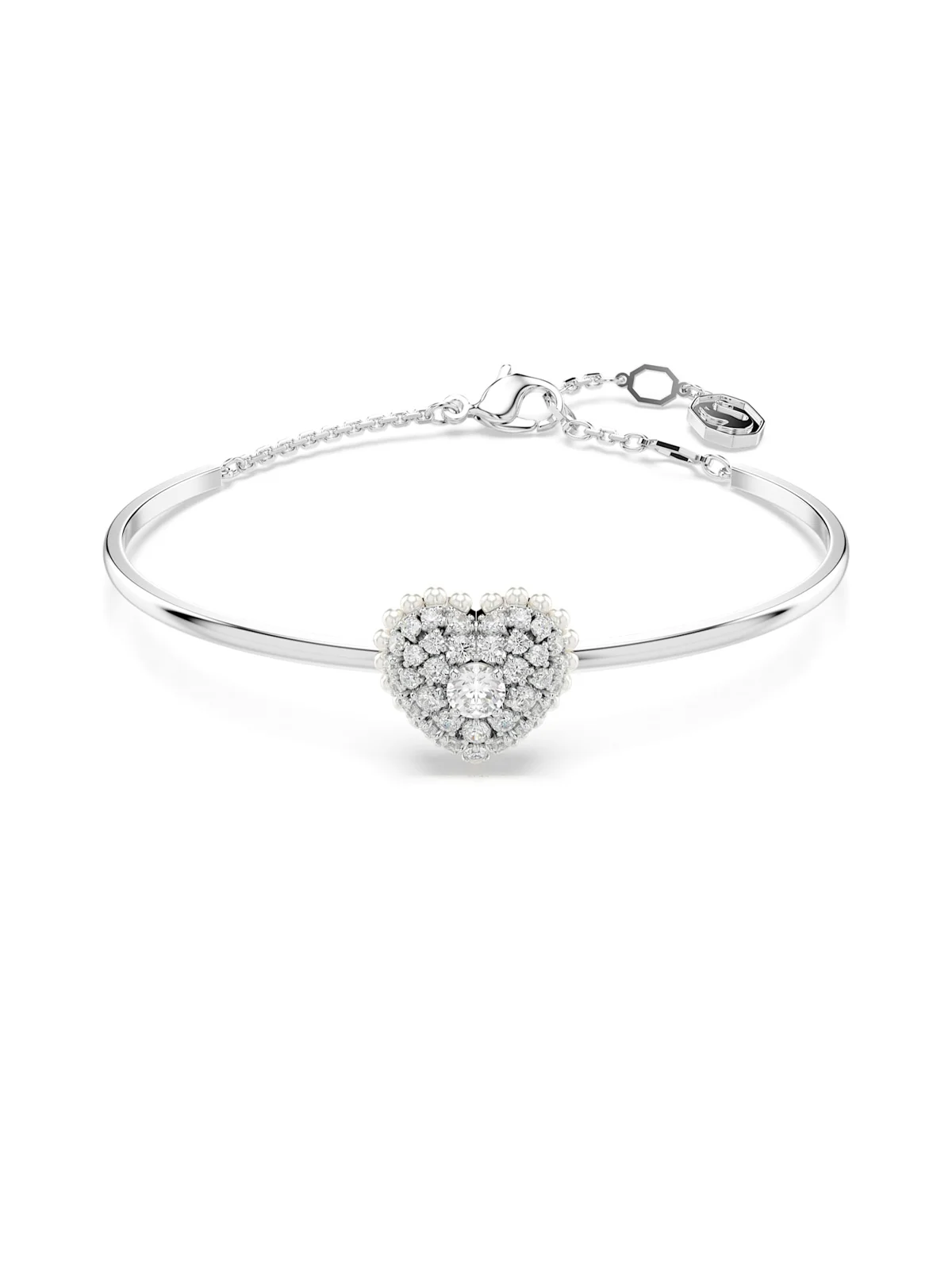 SWAROVSKI Vòng Tay Hyperbola: Soft Hrt White/Rhs M