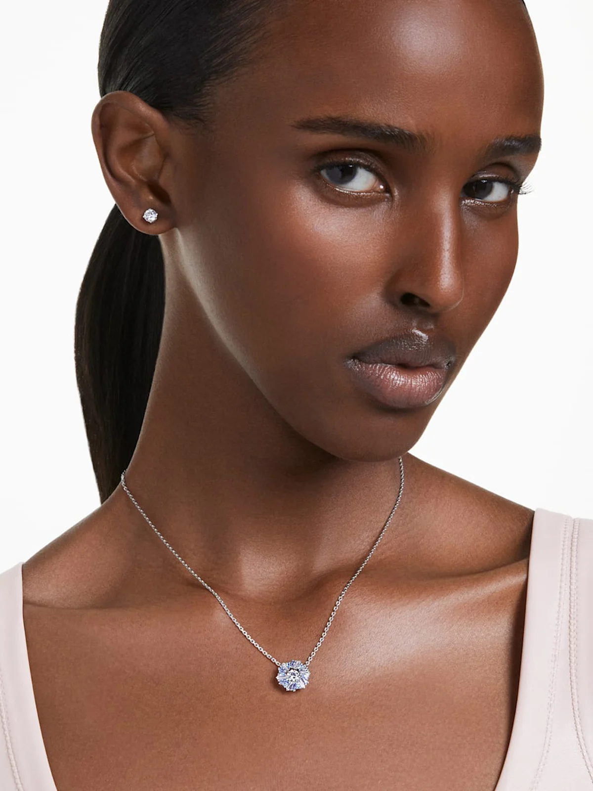 SWAROVSKI Bộ Trang Sức Idyllia E: Set Sd Blu/Rhs