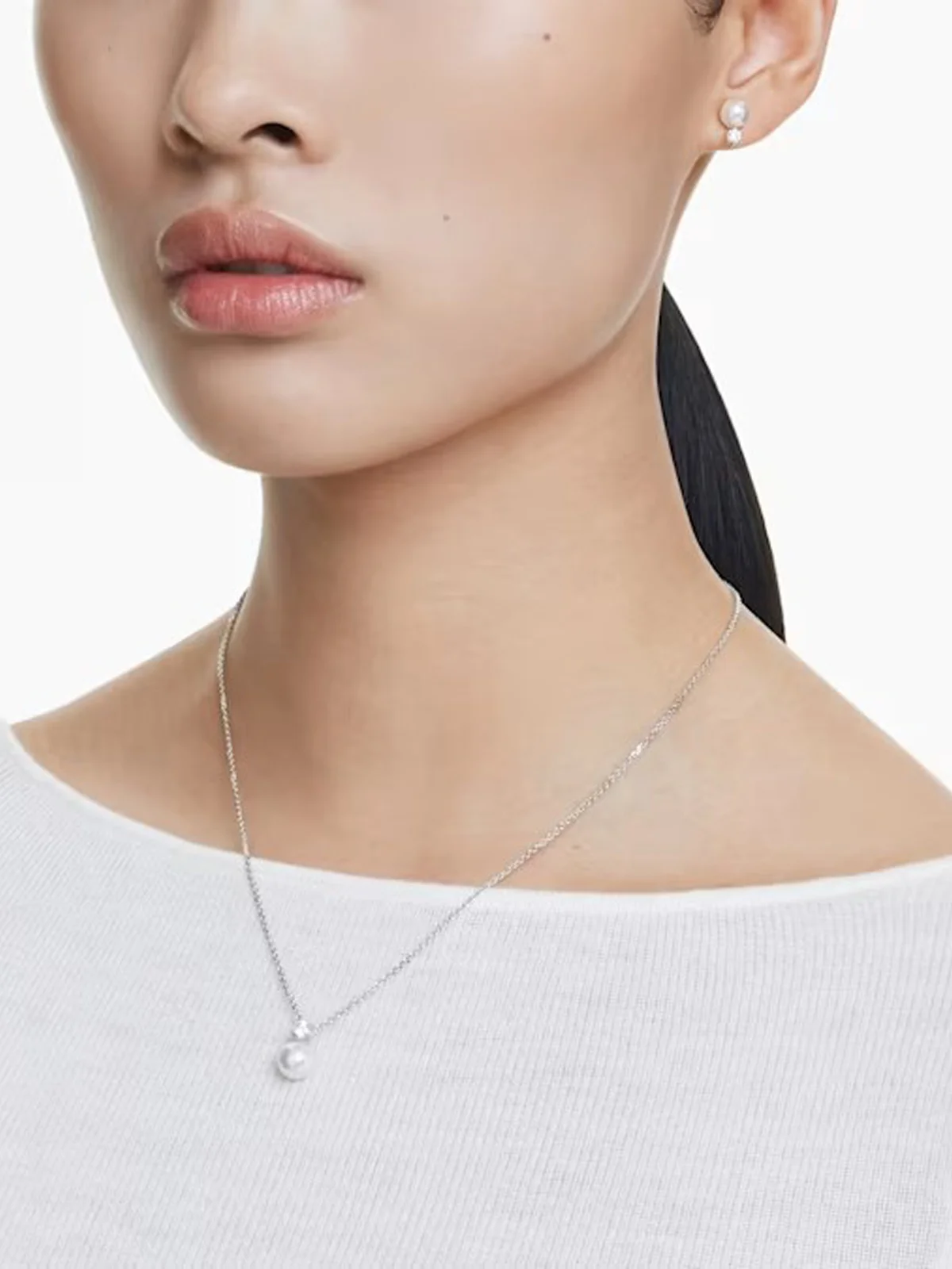 SWAROVSKI Bộ Trang Sức - Matrix:Set Pearl White/Rhs
