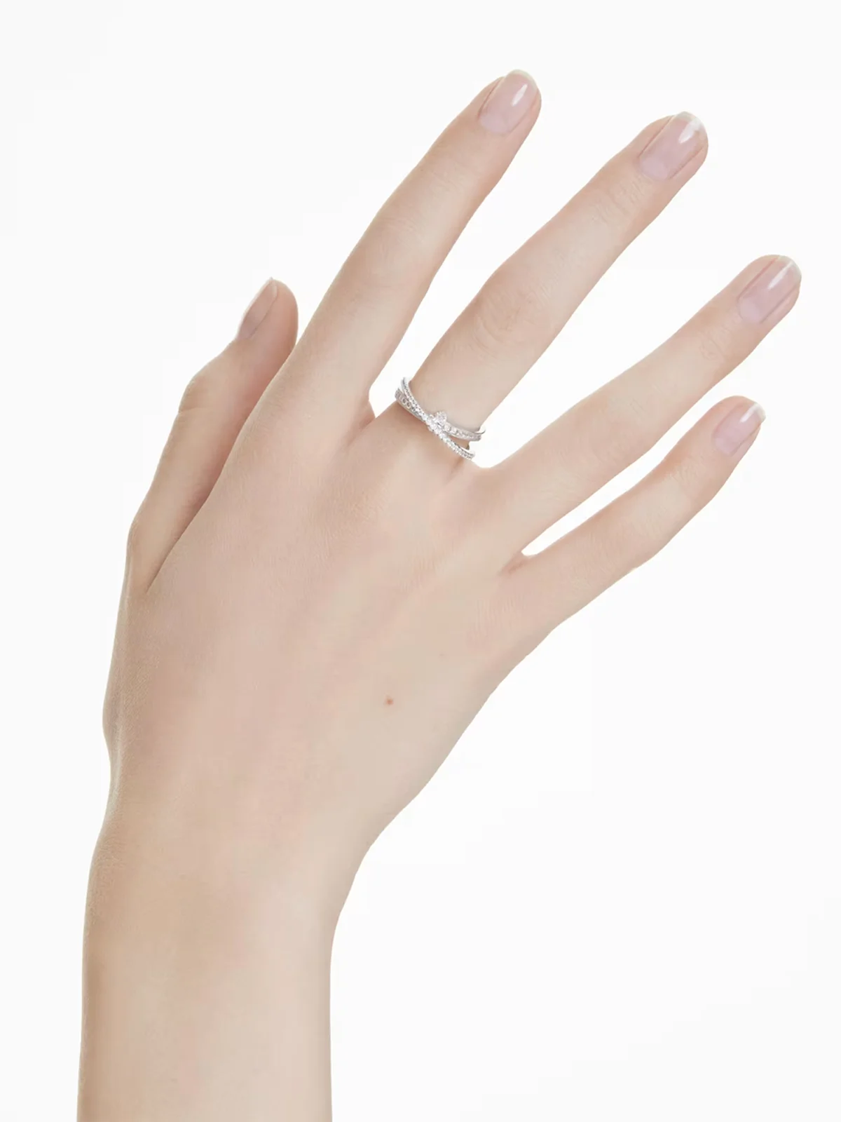 SWAROVSKI Nhẫn - Hyperbola:Ring 2Row Wht/Rhs