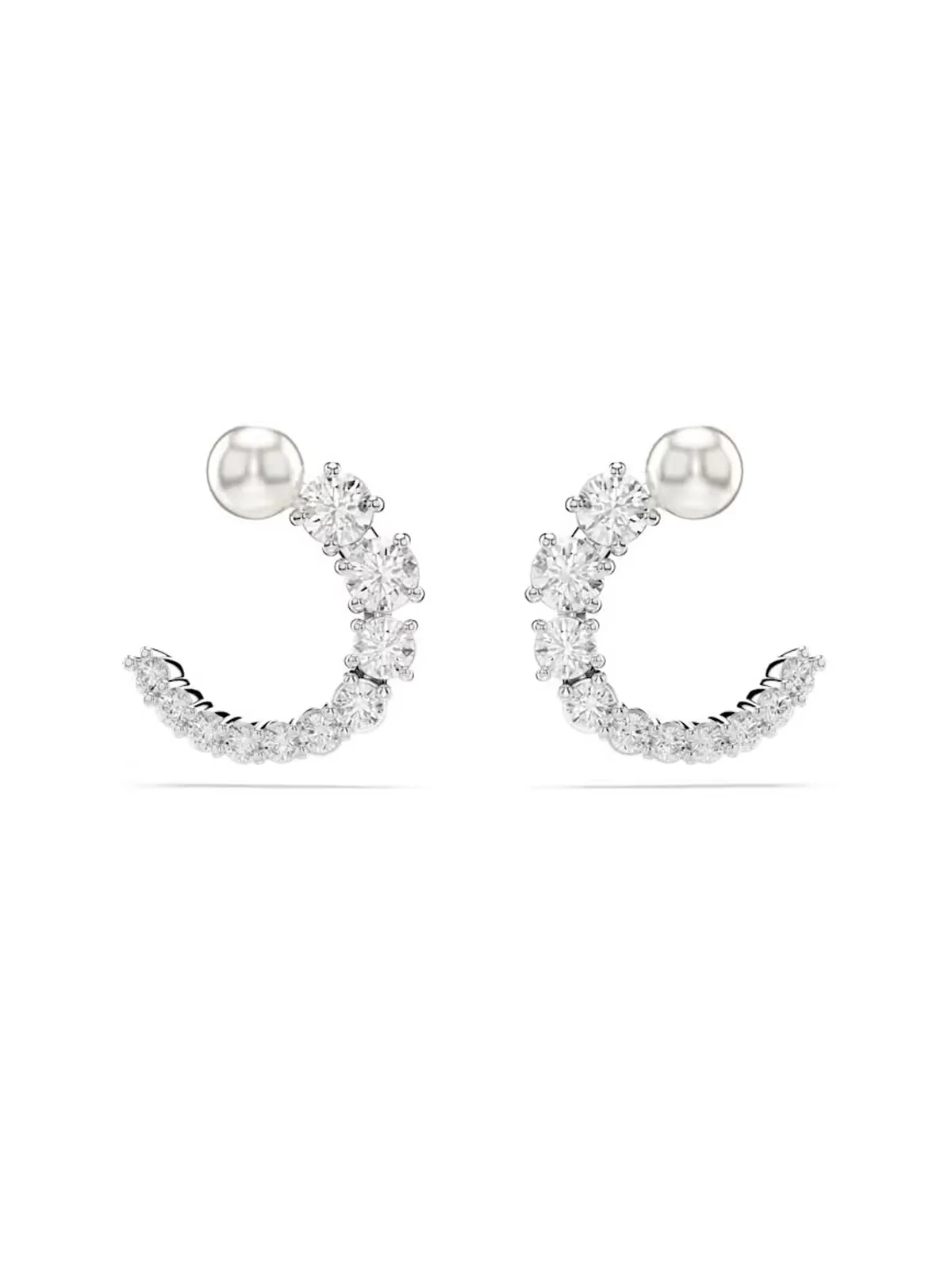 SWAROVSKI Bông Tai - Matrix:Stud Circle White/Rhs