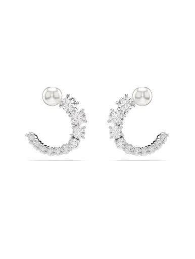 SWAROVSKI Bông Tai - Matrix:Stud Circle White/Rhs