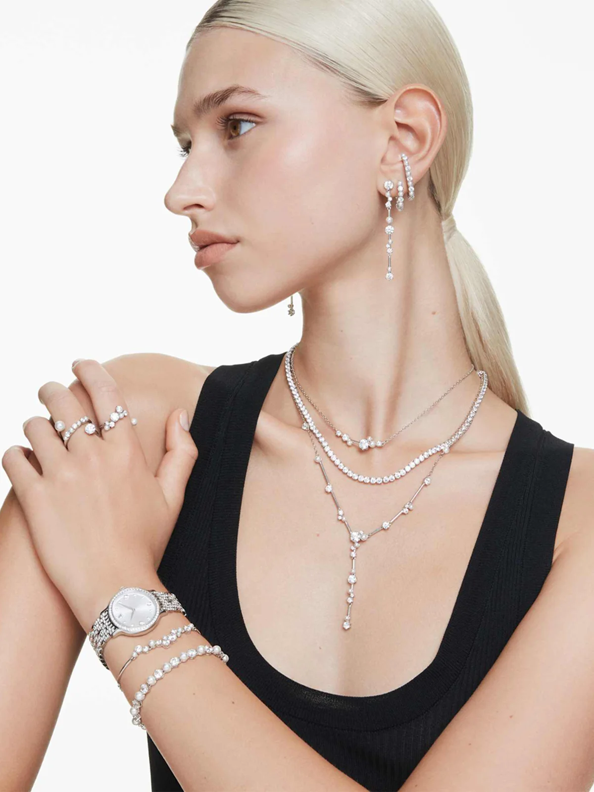 SWAROVSKI Đồng Hồ Imber W:Mb Sts/Wht/Sts