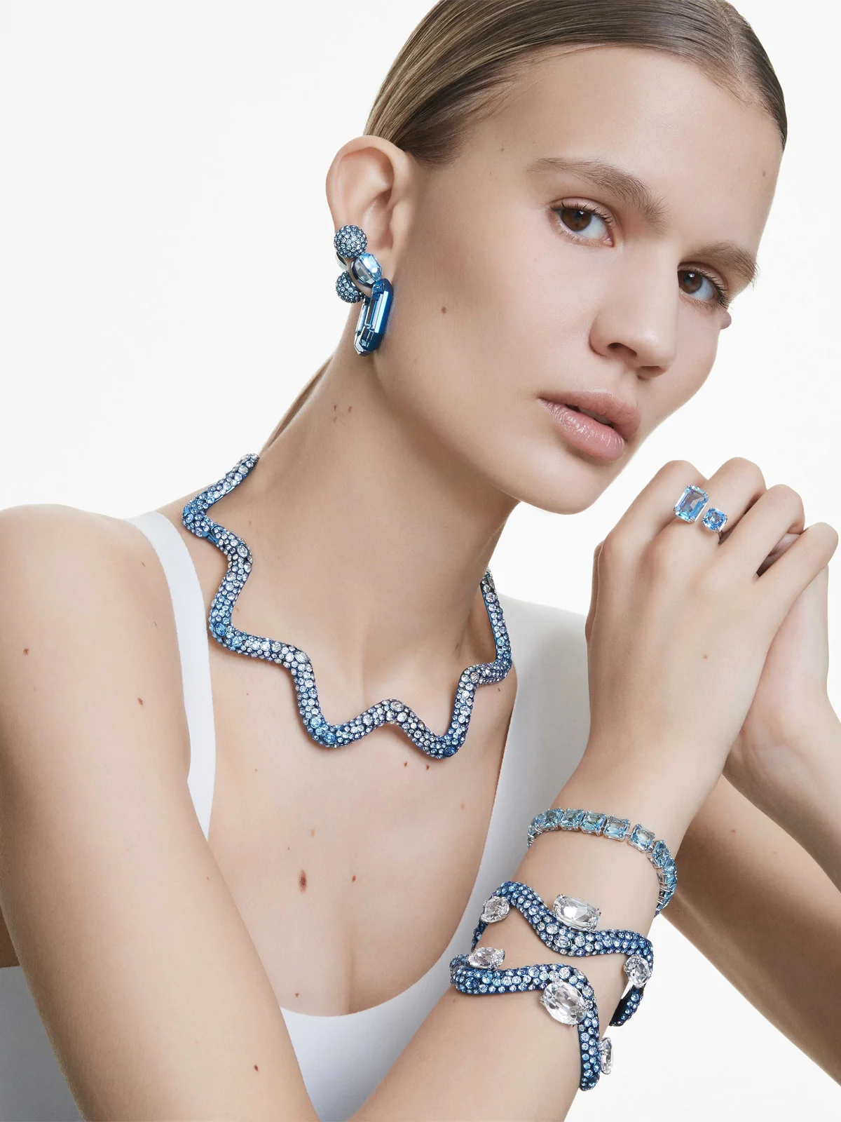 SWAROVSKI Nhẫn - Millenia:Ring Blu/Rhs