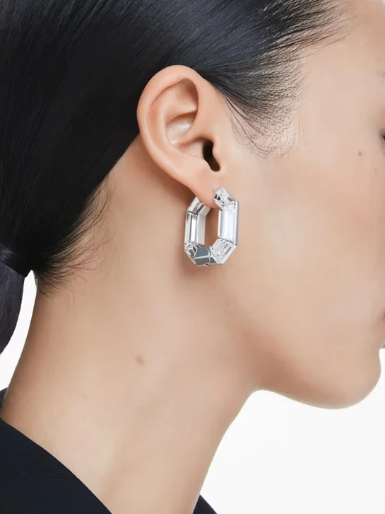 SWAROVSKI Bông Tai - Lucent:Pe Mn Hoop Cry/Alu