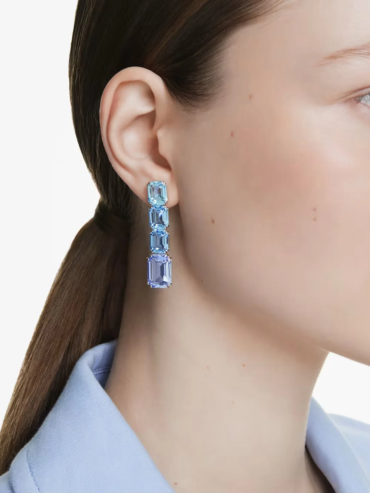 SWAROVSKI Bông Tai - Millenia:Pe Blu/Rhs