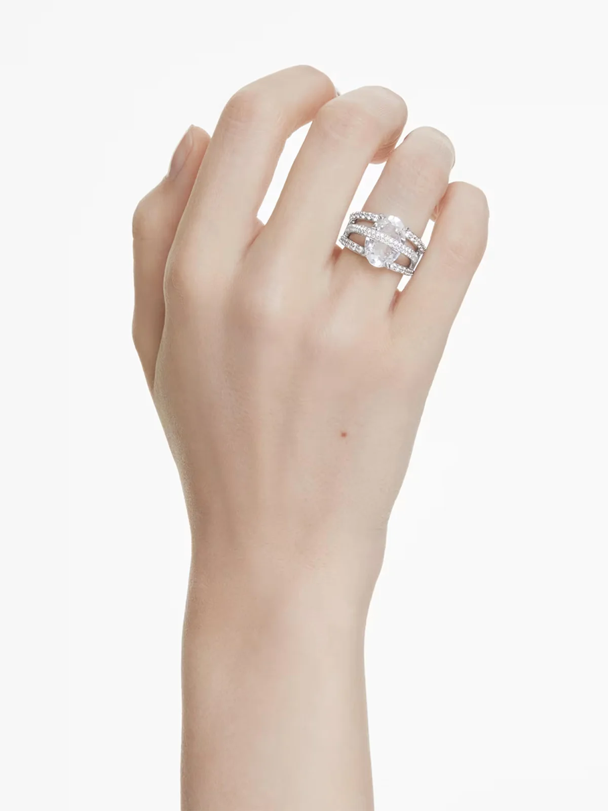 SWAROVSKI Nhẫn - Hyperbola:Ring 3 Wht/Rhs