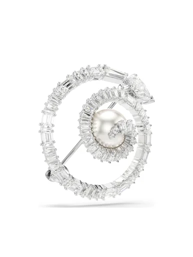 SWAROVSKI Cài Áo Snake:Brooch Rnd White/Rhs