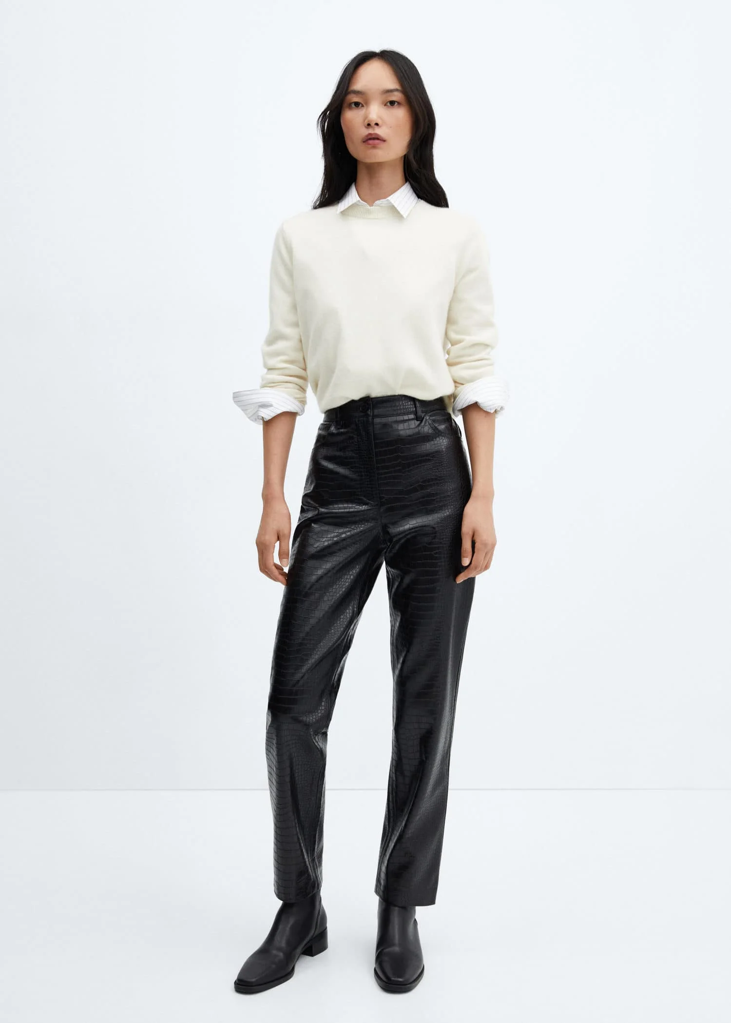 MANGO Quần Dài Nữ Croco