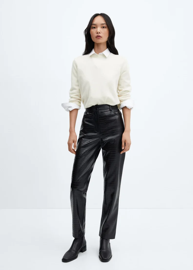 MANGO Quần Dài Nữ Croco