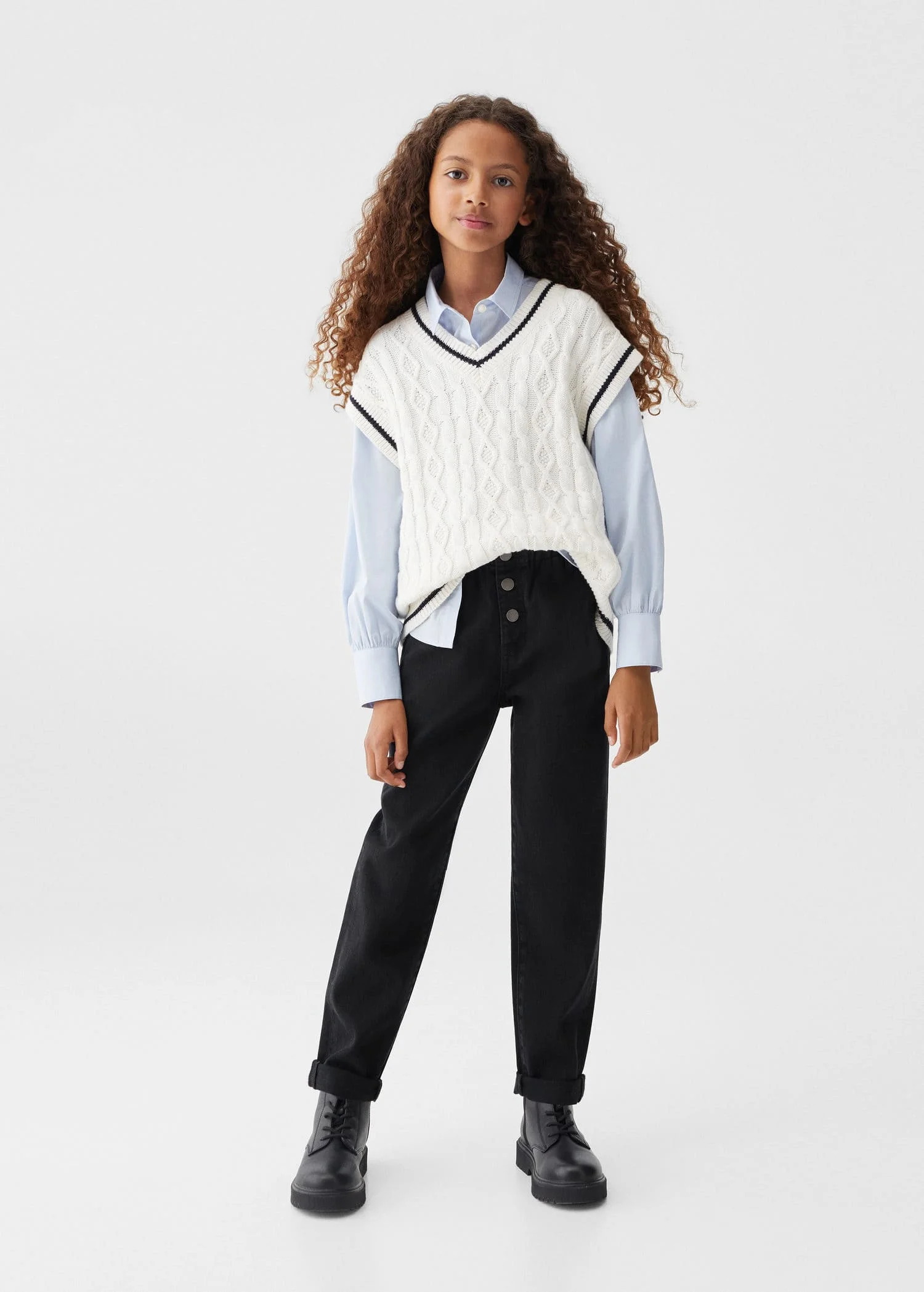 MANGO Quần Jeans Bé Gái Paperbag