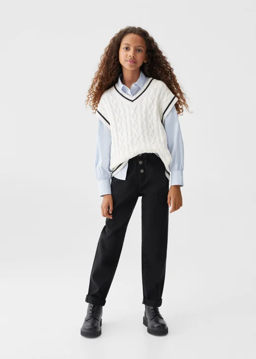 MANGO Quần Jeans Bé Gái Paperbag
