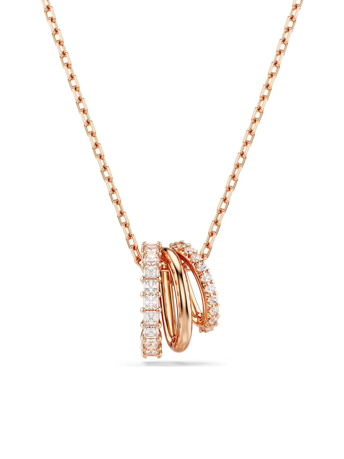 SWAROVSKI Vòng Cổ - Hyperbola:Pend 3 Row White/Ros