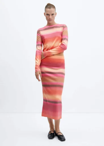 MANGO Chân Váy Nữ Tyedye