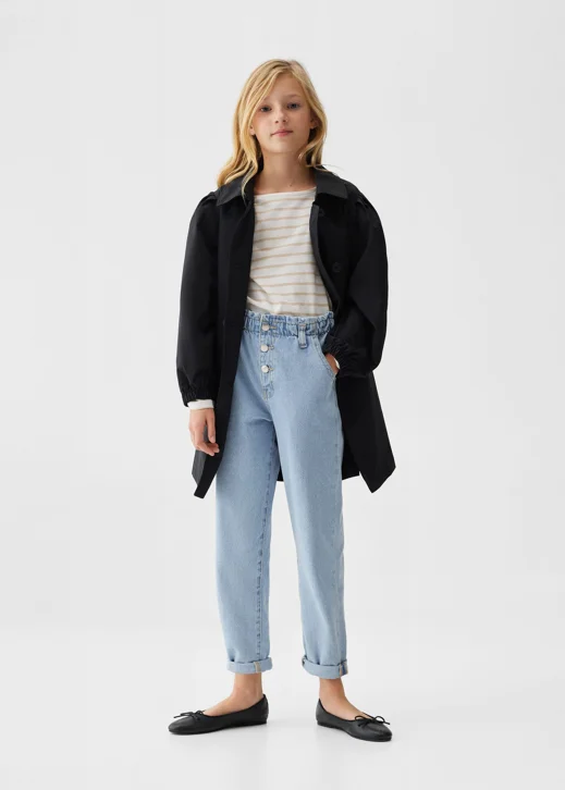MANGO Quần Jeans Bé Gái Paperbag