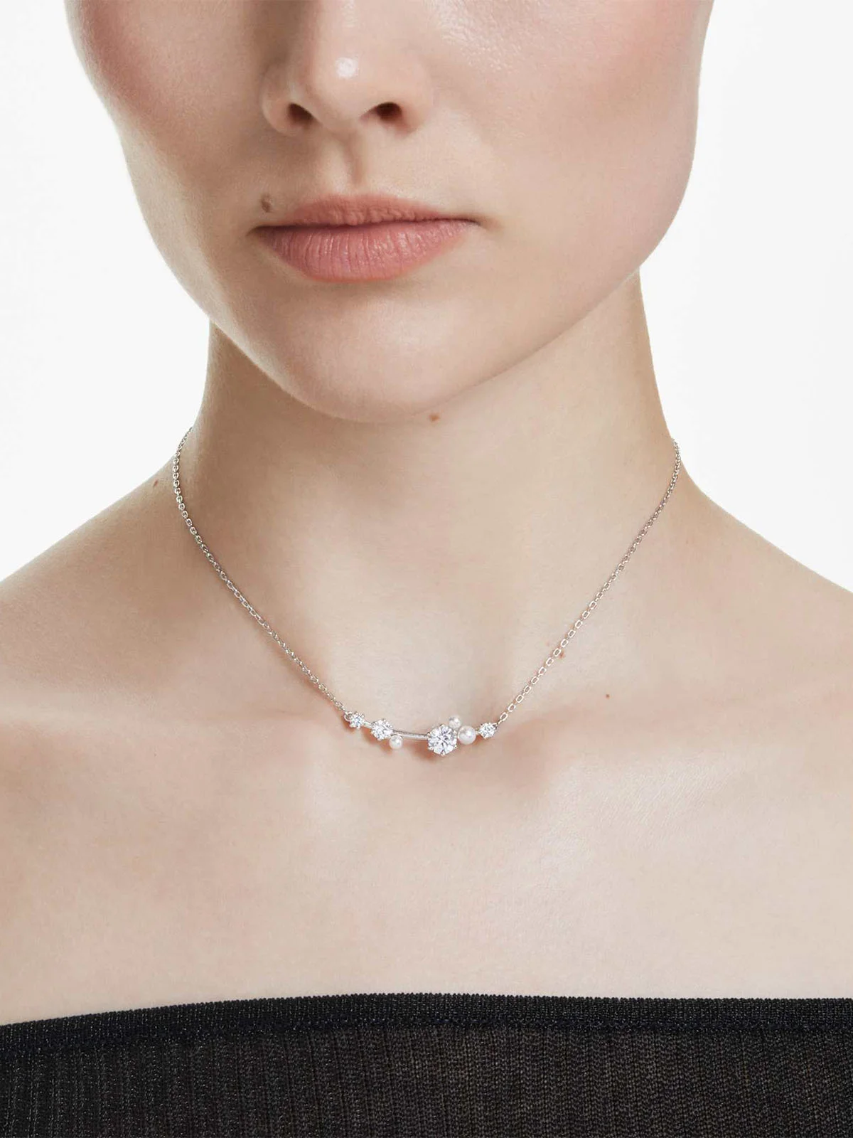 SWAROVSKI Vòng Cổ Constella:Necklce Bar Wht/Rhs