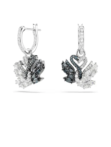 SWAROVSKI Bông Tai Swan:Pe White/Rhs