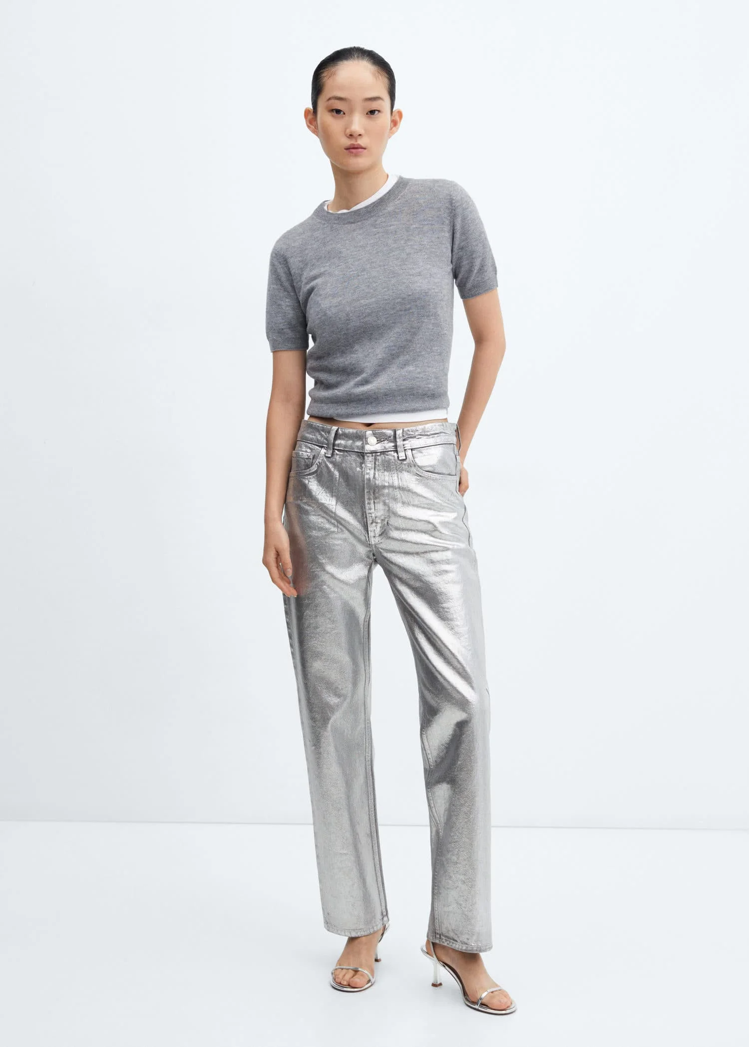 MANGO Quần Jeans Nữ Shimmer