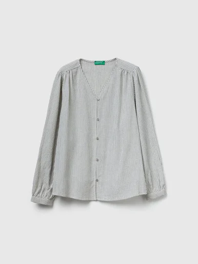 UNITED COLORS OF BENETTON Áo Sơ Mi Dài Tay Nữ Women Shirt