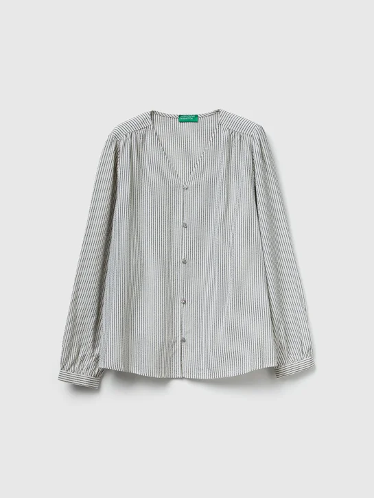 UNITED COLORS OF BENETTON Áo Sơ Mi Dài Tay Nữ Women Shirt