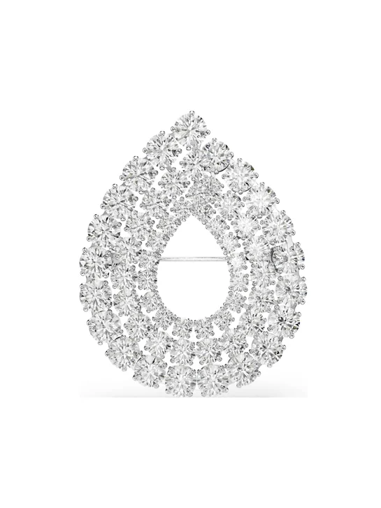 SWAROVSKI Cài Áo Matrix:Brooch Tennis White/Rhs