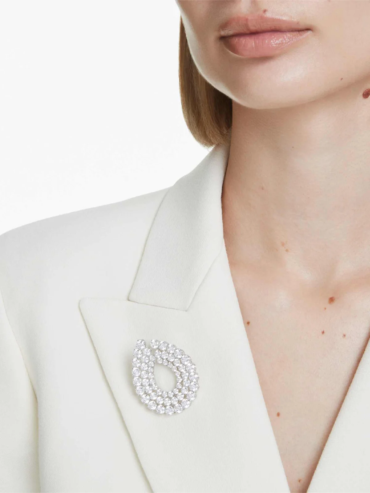 SWAROVSKI Cài Áo Matrix:Brooch Tennis White/Rhs