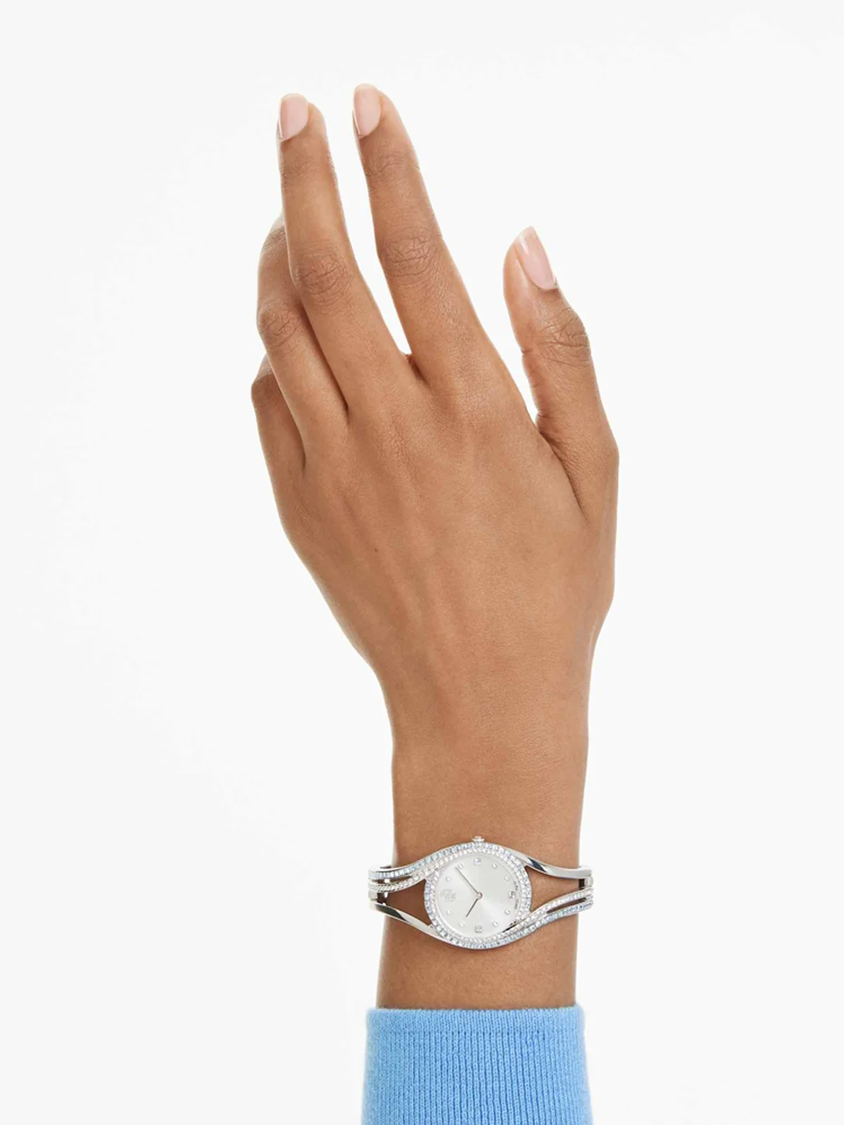 SWAROVSKI Đồng Hồ Hyperbola Bangle:Sts/Blue/Sts