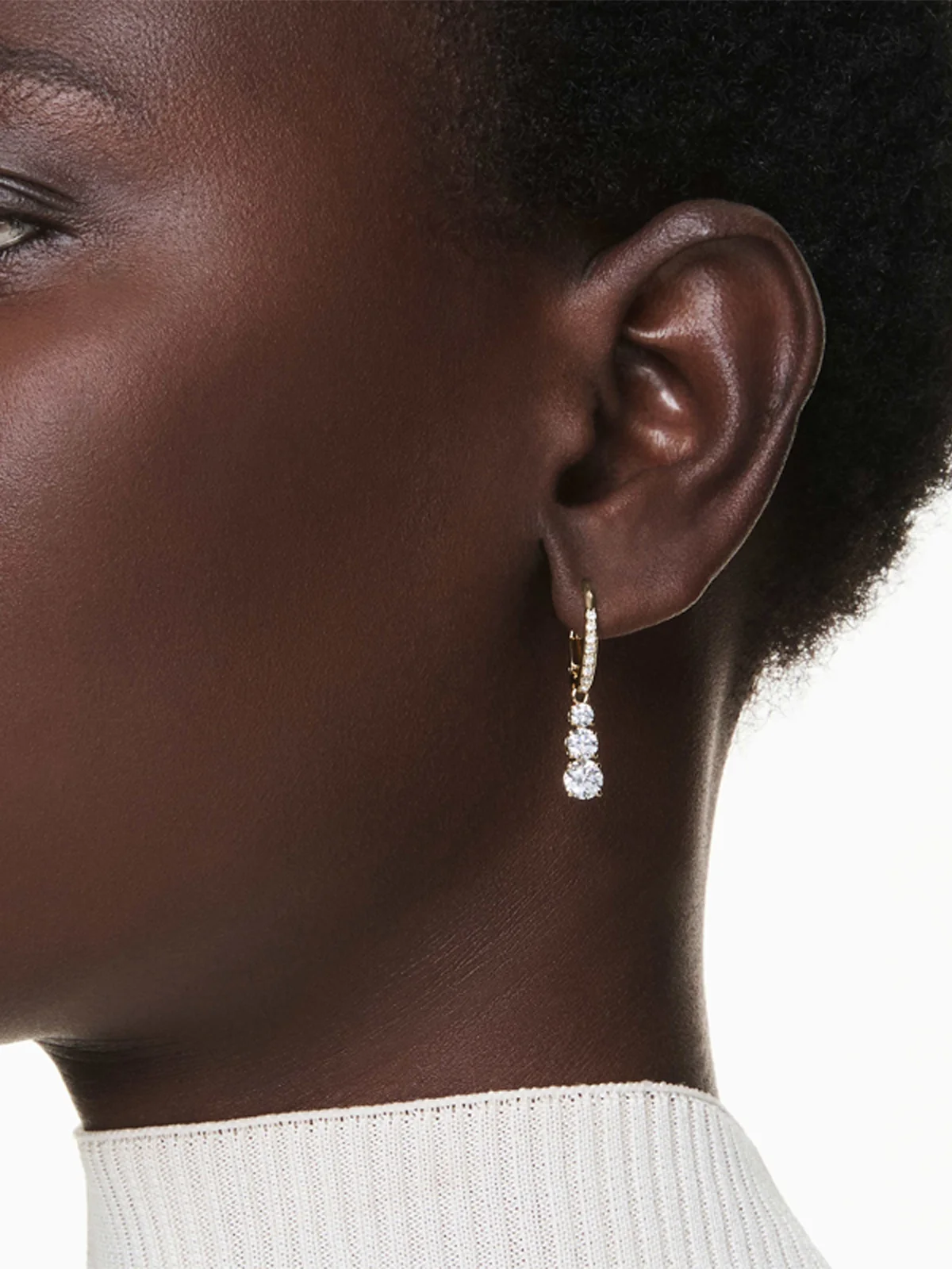 SWAROVSKI Bông Tai Stilla:Pe Attract Tri Wht/Gos