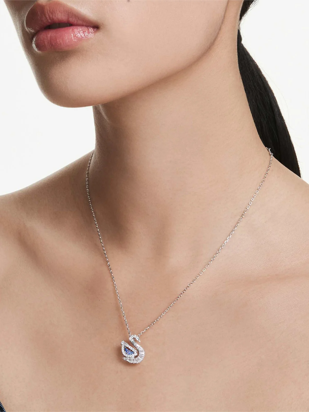 SWAROVSKI Vòng Cổ Swan:Pend Blue/ Blu/Rhs