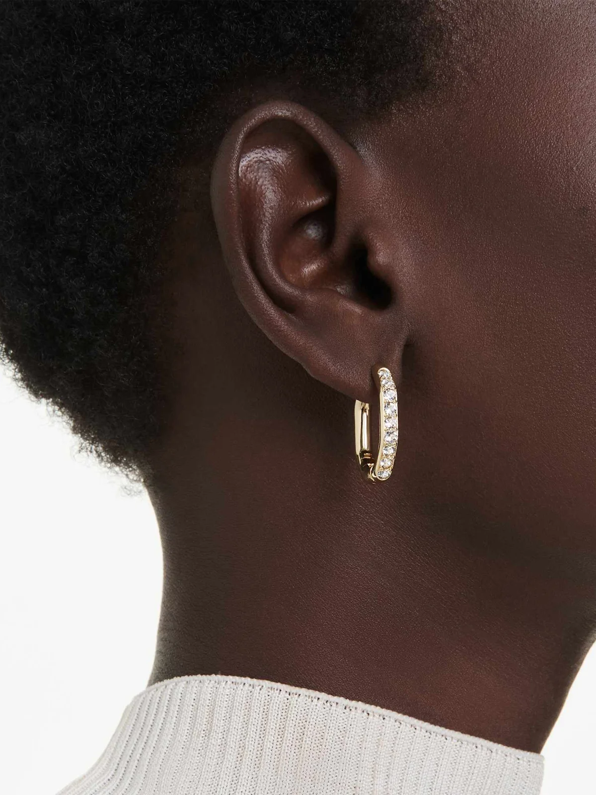 SWAROVSKI Bông Tai Dextera:Pe Mn Hoop Cre/Gos