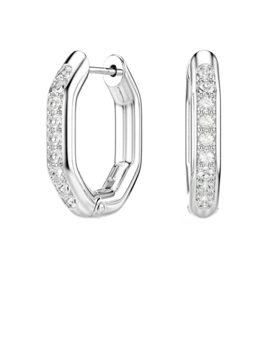 SWAROVSKI Bông Tai Dextera:Pe Mn Hoop Whi/Rhs