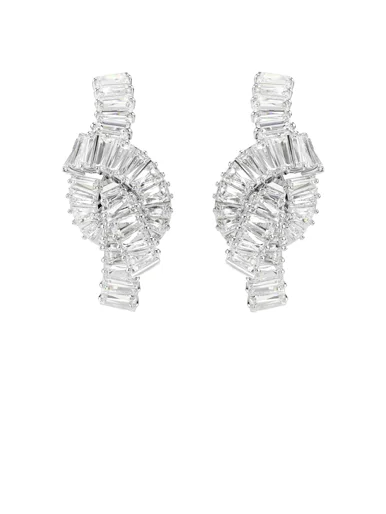 SWAROVSKI Bông Tai Matrix:Pe Knot Whi/Rhs