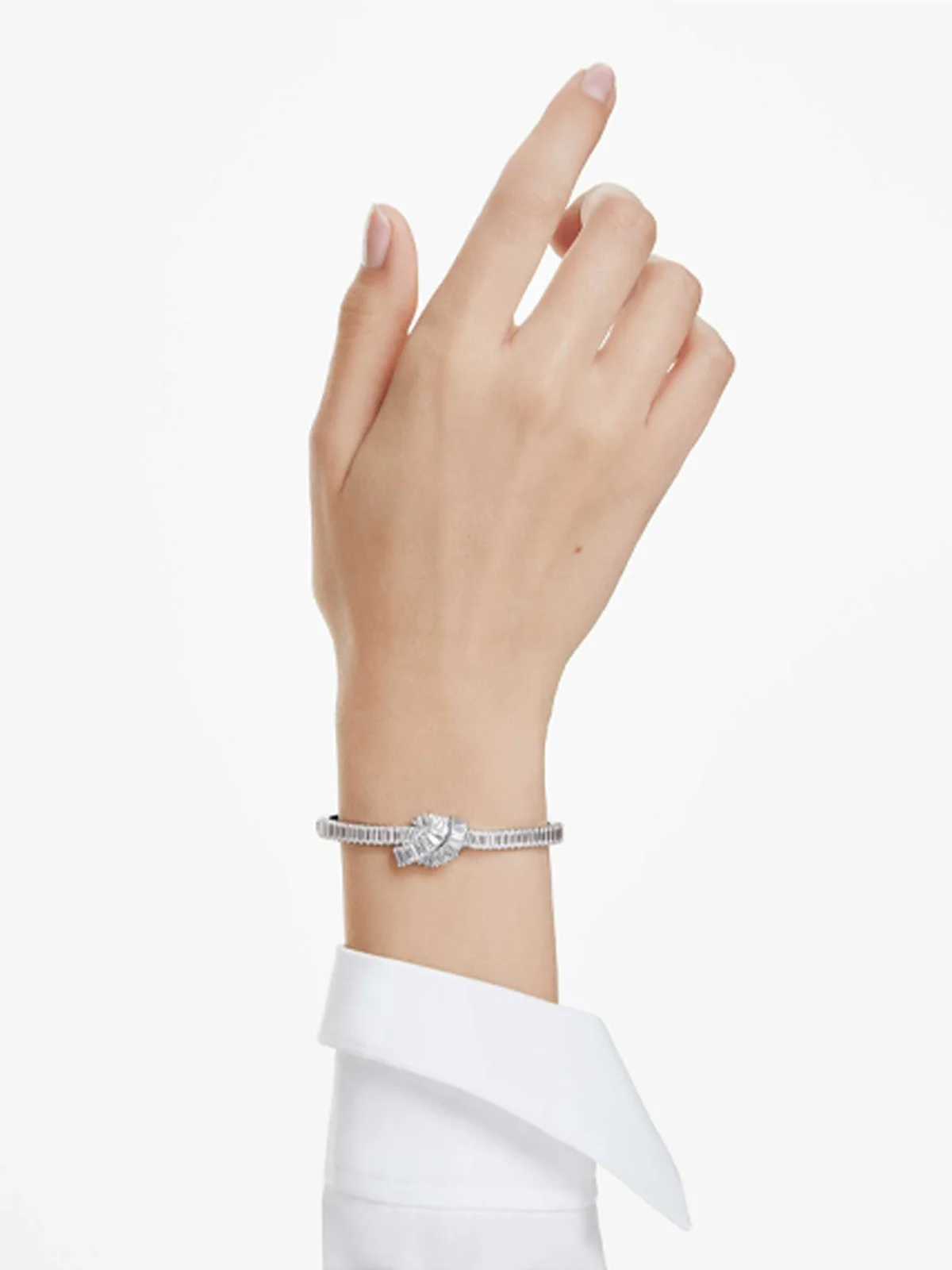 SWAROVSKI Vòng Tay Matrix:Bangle Knot Whi/Rhs