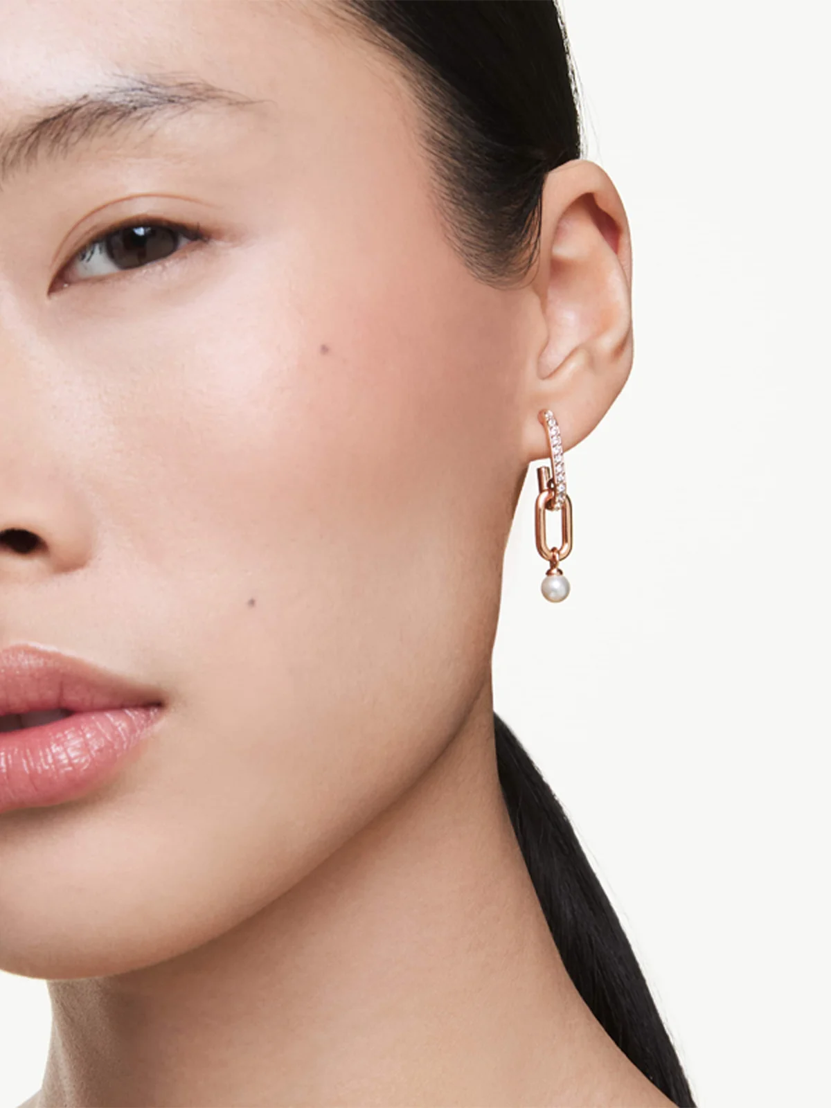 SWAROVSKI Bông Tai Constella:Pe Whi/Ros