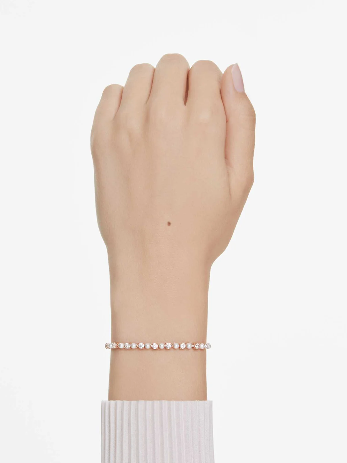 SWAROVSKI Vòng Tay Matrix:Bracelet 3Mm Wht/Ros M