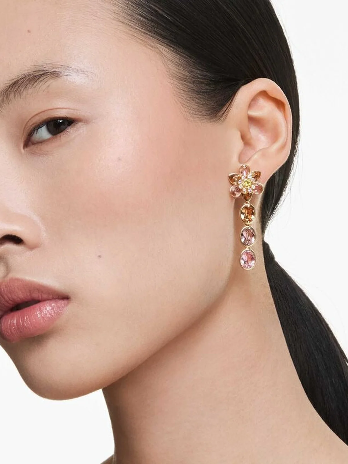 SWAROVSKI Bông Tai Idyllia:Pe Oval Mul/Gos