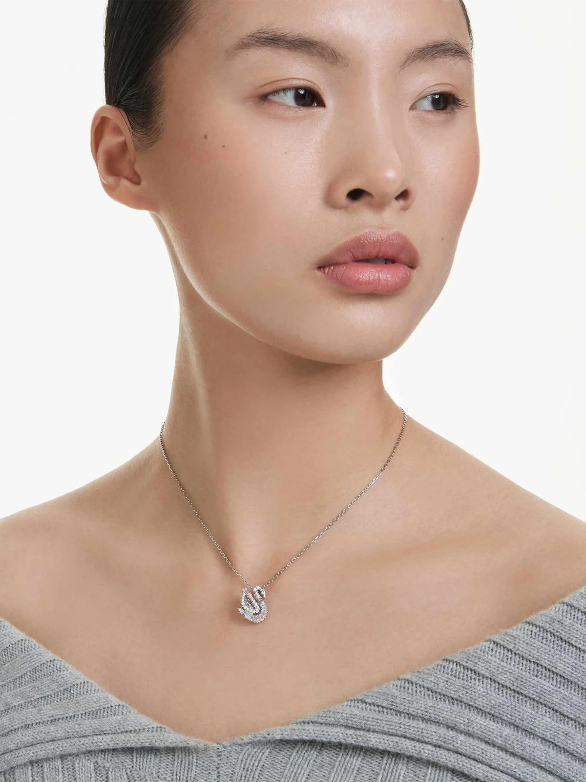 SWAROVSKI Vòng Cổ Swan:Pend White Whi/Rhs