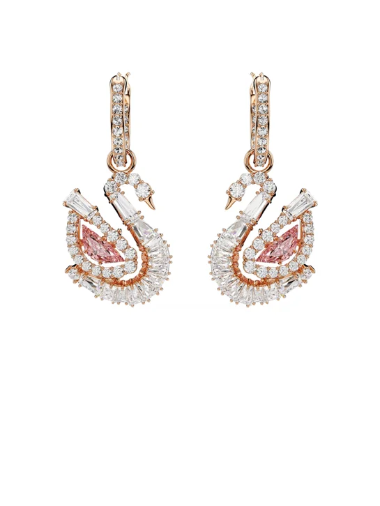 SWAROVSKI Bông Tai Swan:Pe Pink Pin/Ros