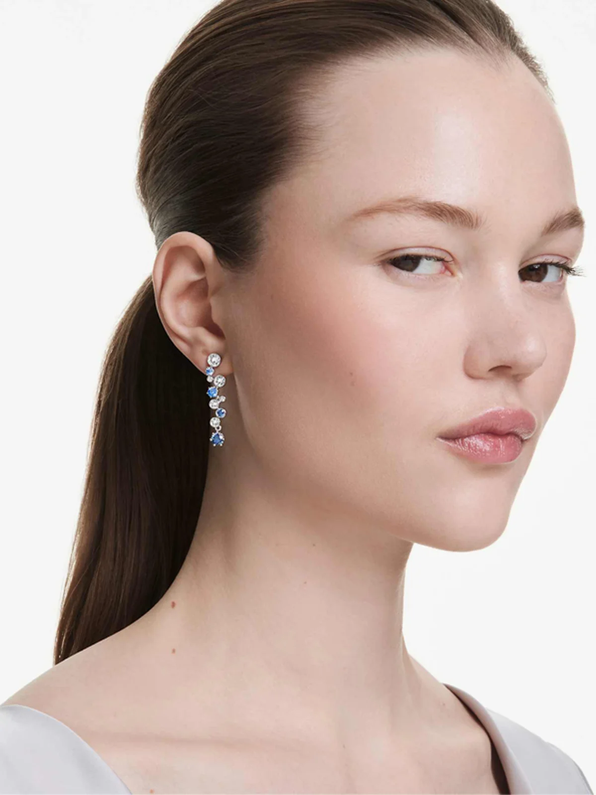 SWAROVSKI Bông Tai Constella:Pe Blu/Rhs