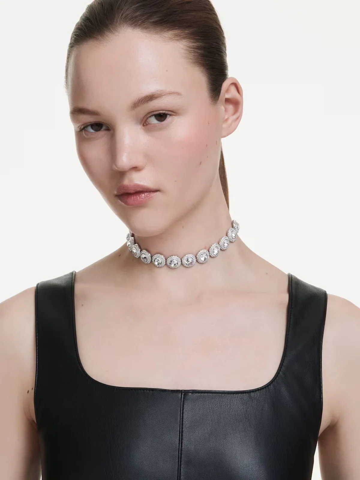 SWAROVSKI Vòng Cổ Una:L Whi/Rhs
