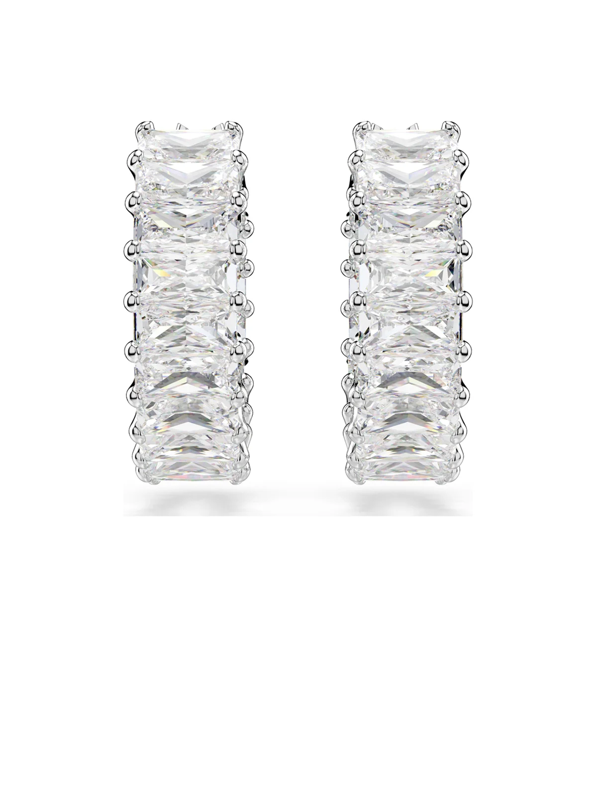 SWAROVSKI Bông Tai Matrix:Pe Mn Hoop White/Rhs