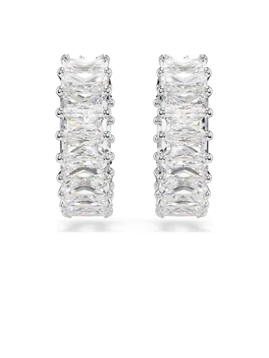 SWAROVSKI Bông Tai Matrix:Pe Mn Hoop White/Rhs