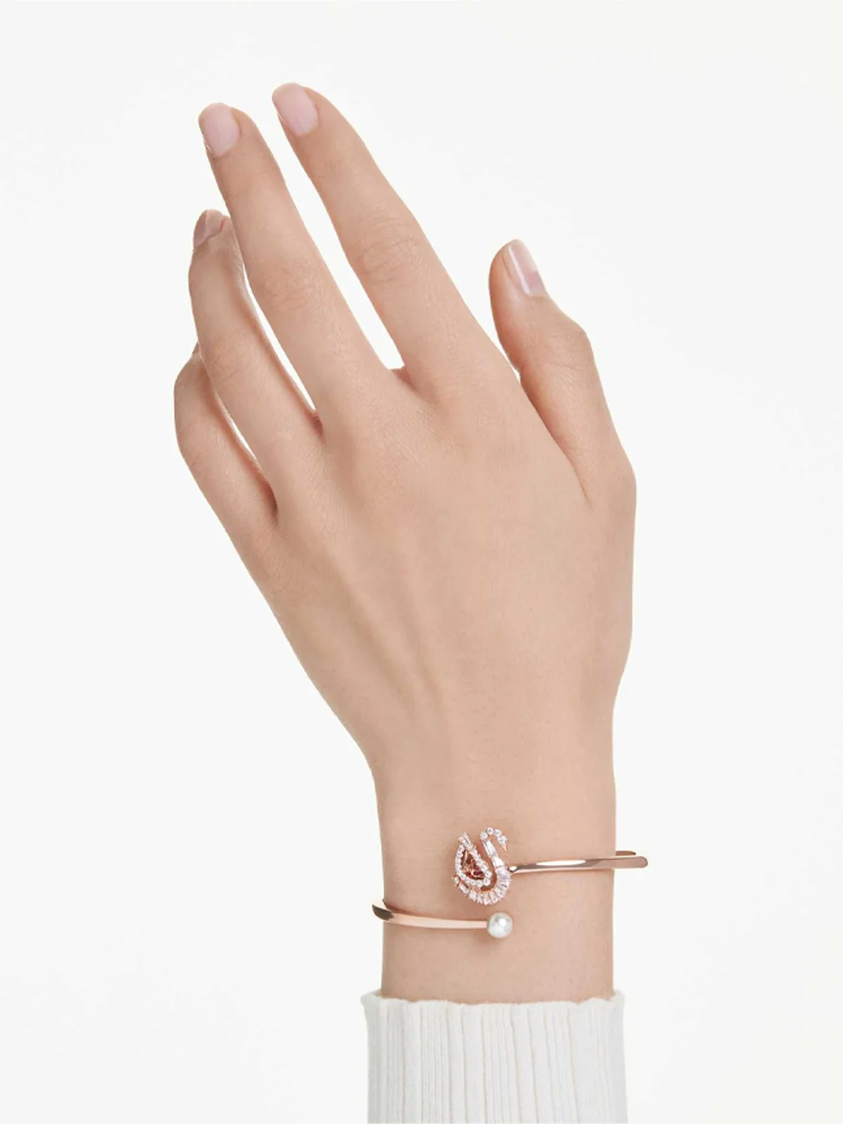 SWAROVSKI Vòng Tay Swan:Soft Bangle Red/Ros