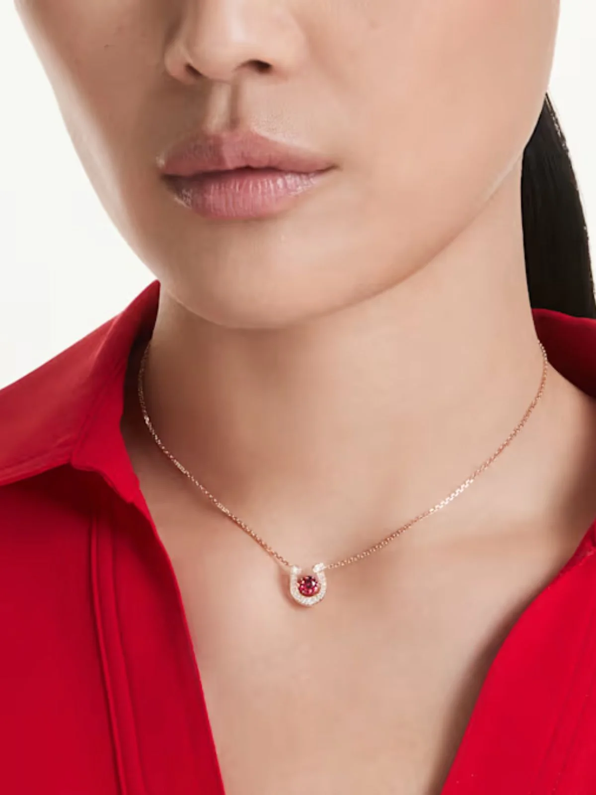 SWAROVSKI Vòng Cổ Symbolica:Pend Sd Red/Ros
