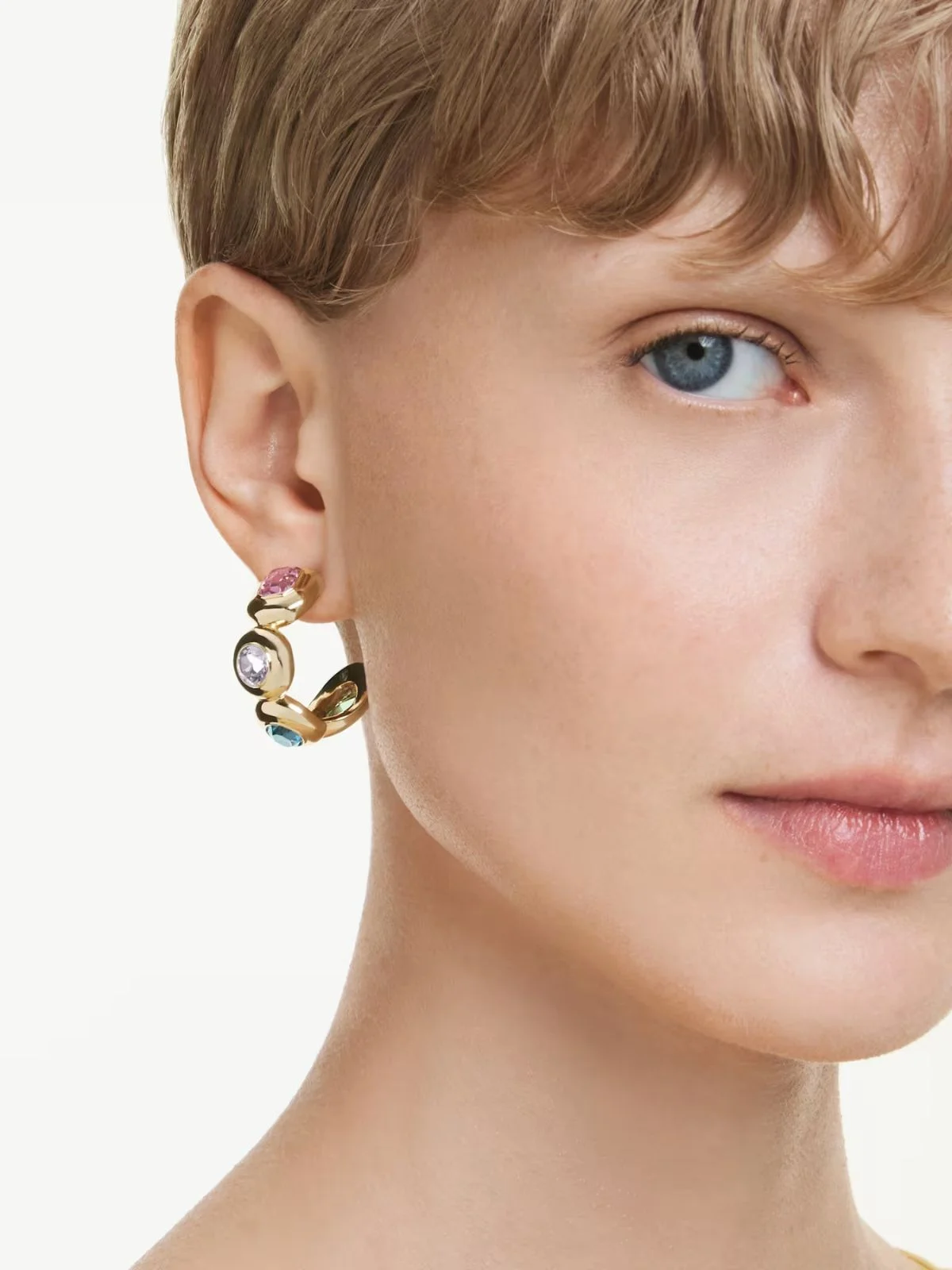 SWAROVSKI Bông Tai Gema:Pe Hoop Mul/Gos