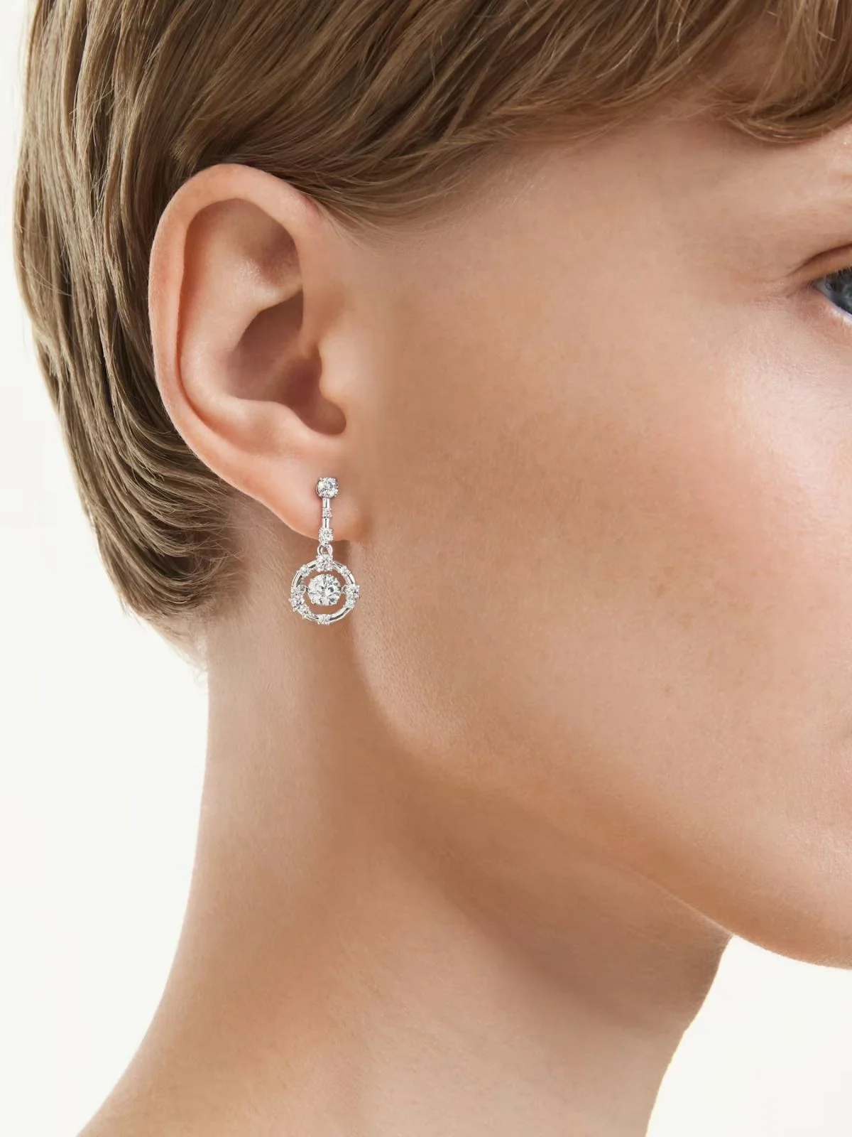 SWAROVSKI Bông Tai Constella: Bars Pe Whi/Rhs