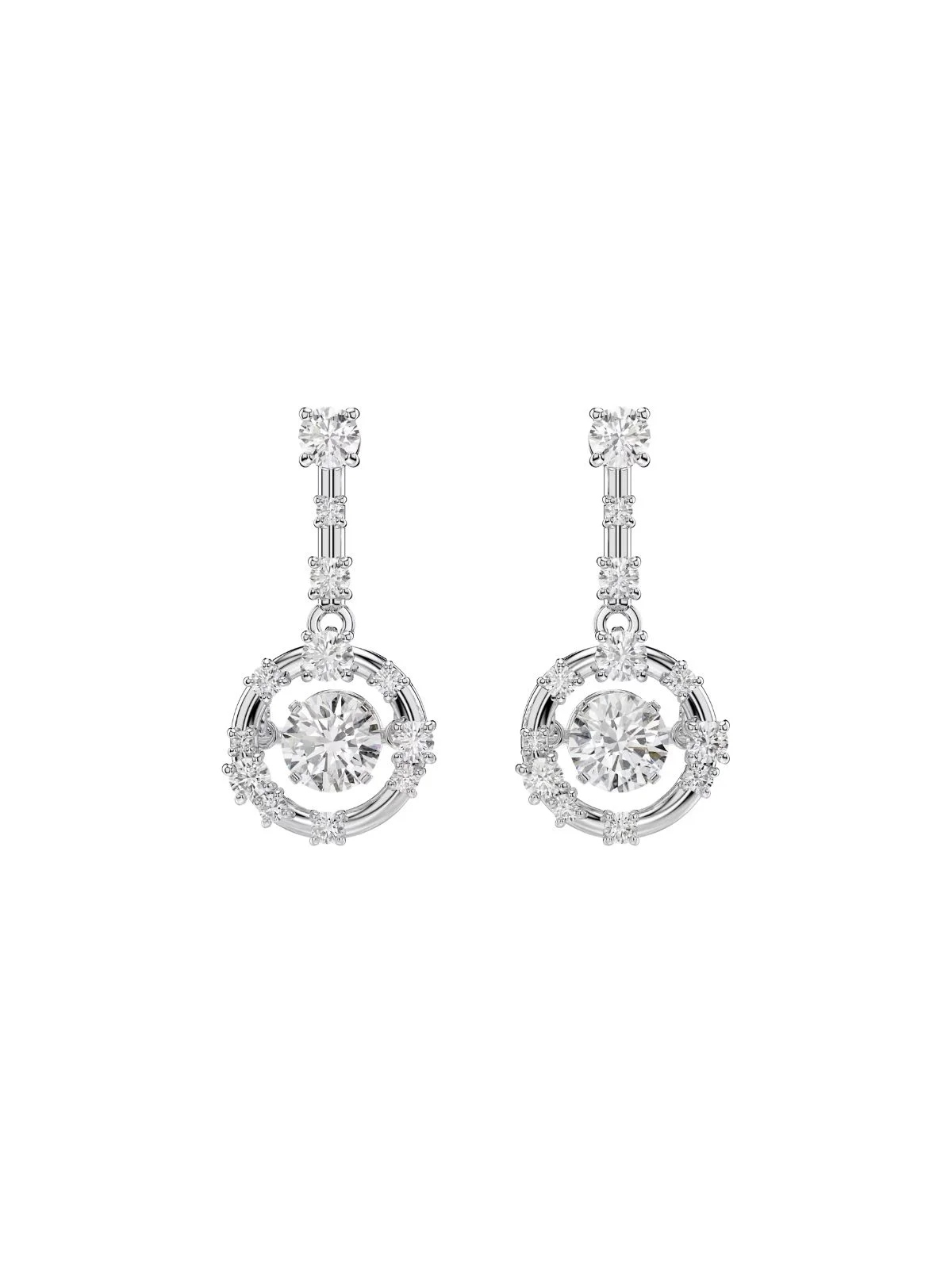 SWAROVSKI Bông Tai Constella: Bars Pe Whi/Rhs