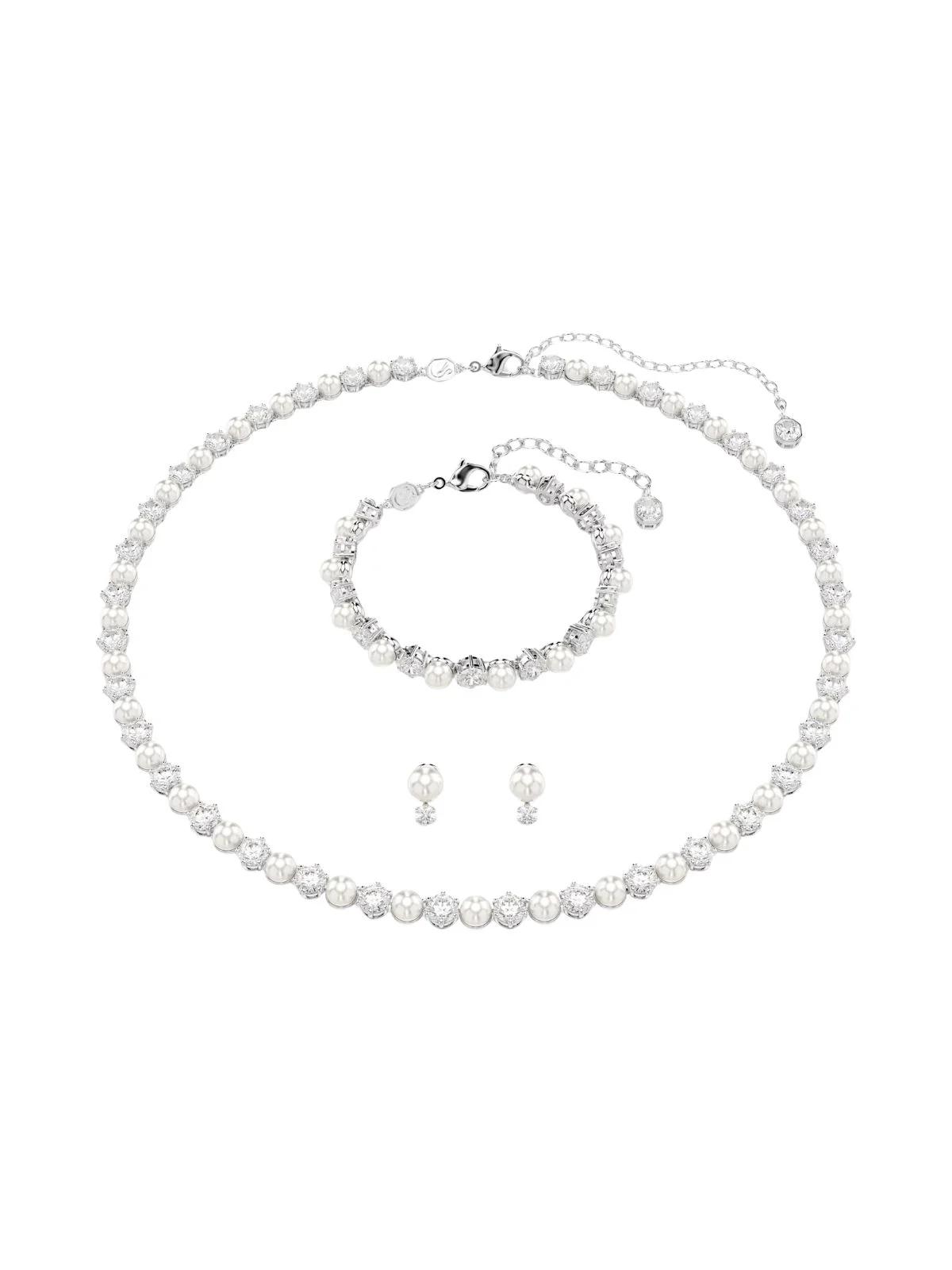 SWAROVSKI Bộ Trang Sức Matrix:Set White/Rhs